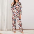 thumbnail image 3 of Wukai Starfish Shell Print Women's Pajama Set - Soft Long Sleeve Sleepwear for Comfort and Style-Medium, 3 of 9