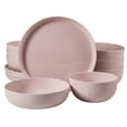 thumbnail image 1 of Vajilla Gibson Home Candy Skies 12 piezas platos y tazones rosa, 1 of 5