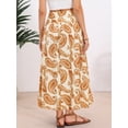 thumbnail image 3 of DARING DIVA Women's Summer Beach Paisley Maxi Skirts X-Small Beige Orange, 3 of 6