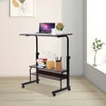 thumbnail image 3 of Portable Mobile Side Table Laptop Desk Rolling Cart Sofa Bedside Cupboard with Wheels Height Adjustable Convenient Shelves Strong Load-bearing Capacity, 3 of 12