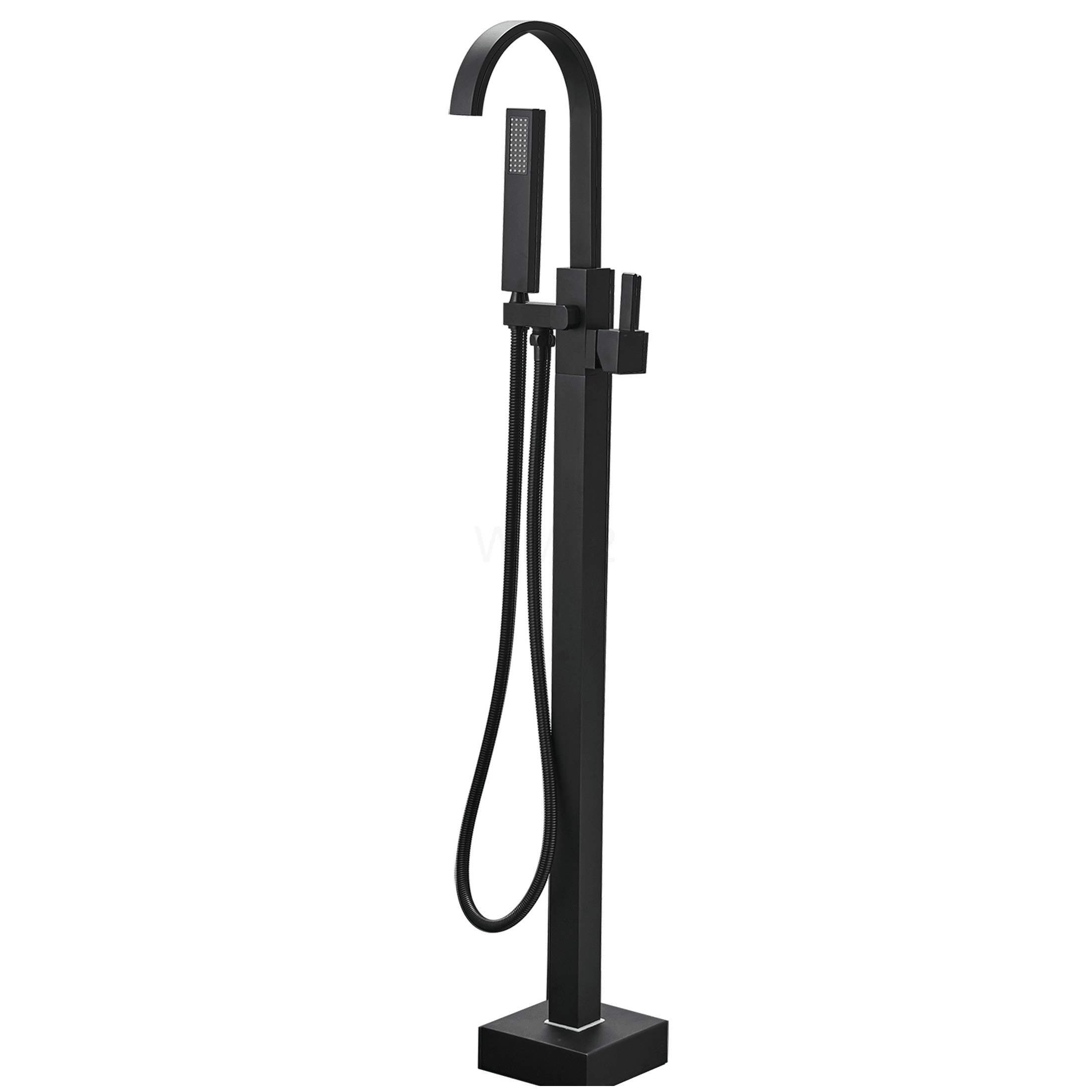 COSMOS Freestanding Bathtub Faucet with Handheld Shower, Single Handle Floor Mount Tub Filler in Brushed Nickel Finish