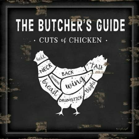 Butchers Guide Chicken Poster Print by Jennifer (Best Way To Butcher A Chicken)