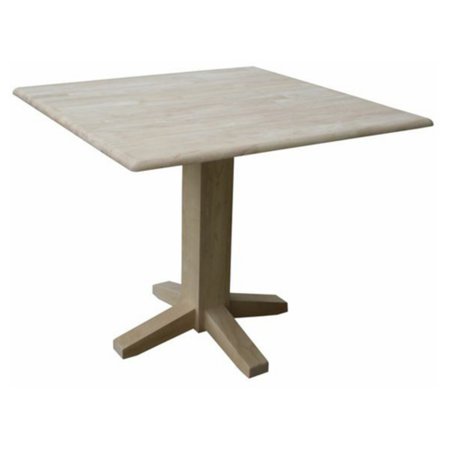 International Concepts Square Dining Table International Concepts T-36Sdp Dual Drop Leaf Square Dining Table, Ready To Finish ()