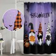 thumbnail image 4 of Gnomes Halloween Shower Curtain Set with Hooks, Purple Pumpkin Black Cat Bat Waterproof Fabric Bathroom Curtains Decor Home Accessories,Stall 36 X 72 Inch, 4 of 9