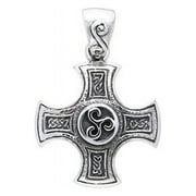 Celtic Cross Harmony Triskele .925 Sterling Silver Pendant Peter Stone Jewelry
