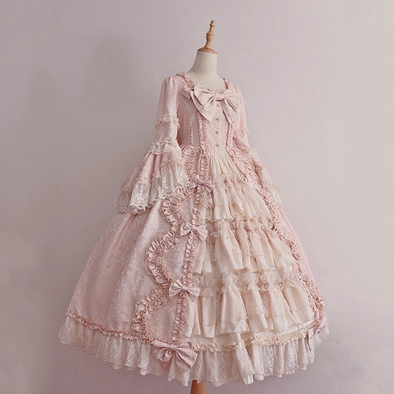 baroque pink dress Pink Baroque Floral Ruffle Neck Dress Sail to Sable