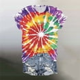 thumbnail image 2 of DeHolifer Tie Dye Shirt for Women Plus Size Casual Summer Short Sleeve Lightweight Tee T-Shirts Yellow 2XL, 2 of 6
