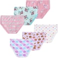 thumbnail image 2 of Girls Mermaid Underwear Little Kids Dot Panties Toddler Cotton Breathable Comfort Briefs Childrens 6 Pack Undies Size 8, 2 of 6