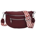 thumbnail image 1 of Riñonera Informal Retro para Mujer Bolso Al Aire Libre Con Múltiples Bolsillos Cuero PU (vino) Rojo, 1 of 9