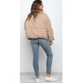 thumbnail image 6 of Women's 2025 Winter Cropped Puffer Jacket Long Sleeve Oversized Stand Collar Zip-Up Short Coat, 6 of 14