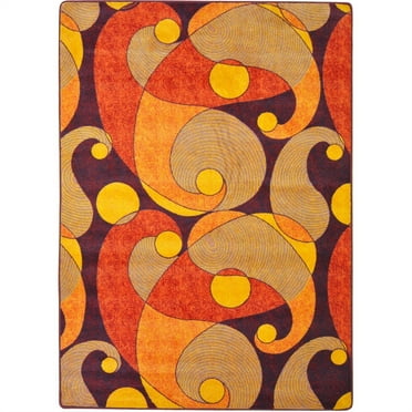 Kid Essentials - Teen Area Rugs Jazzy, 10'9" x 13'2", Orange/Purple