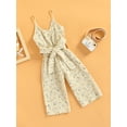 thumbnail image 3 of Toddler Jumpsuit Baby Girl Sleeveless Floral Romper Wide Leg Pants Summer Clothes, 3 of 9