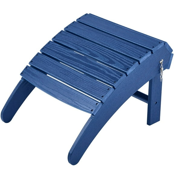 LEIYY HDPE Adirondack Ottoman Footrest for Adirondack Chair,HDPE All Weather Outdoor Folding Foot Stool for Porch, Backyard Navy Blue