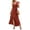 Caramel, variant on Women's Summer Floral Print Cross V Neck Casual Comfort Dress Bohemian Long Dresses