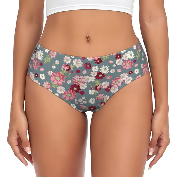 Fotbe Daisies Flowers Calzones Estampados para Mujer – Ropa Interior de Algodón, Cómoda, Suave y Elástica-Small