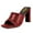 Red, variant on FSJ Women Open Square Toe Glitter Mule Heels Slip on High Chunky Heeled Sandals Shiny Summer Dressy Beach Slides Size 8 Red