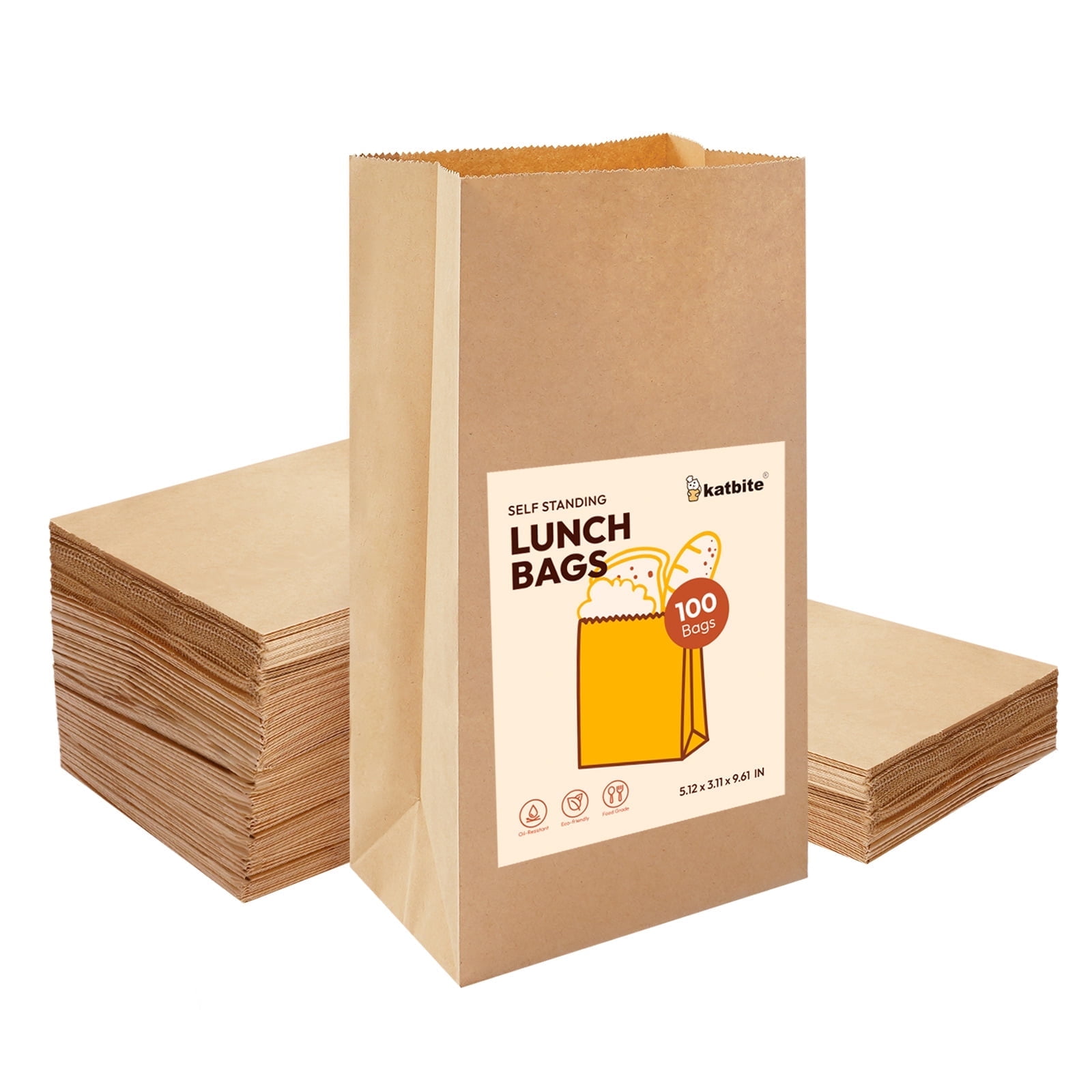 MT Products Large Snack Catering Disposable Brown Paper Lunch Bags