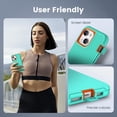 thumbnail image 4 of Compatible with iPhone 15 Case 6.1 Inch, Phone 14 Case, Heavy Duty Defender 3-Layer Rugged Shockproof Drop Protective Cover Phone Cases Both for iPhone 13/14/15 (Mint/Orange), 4 of 7