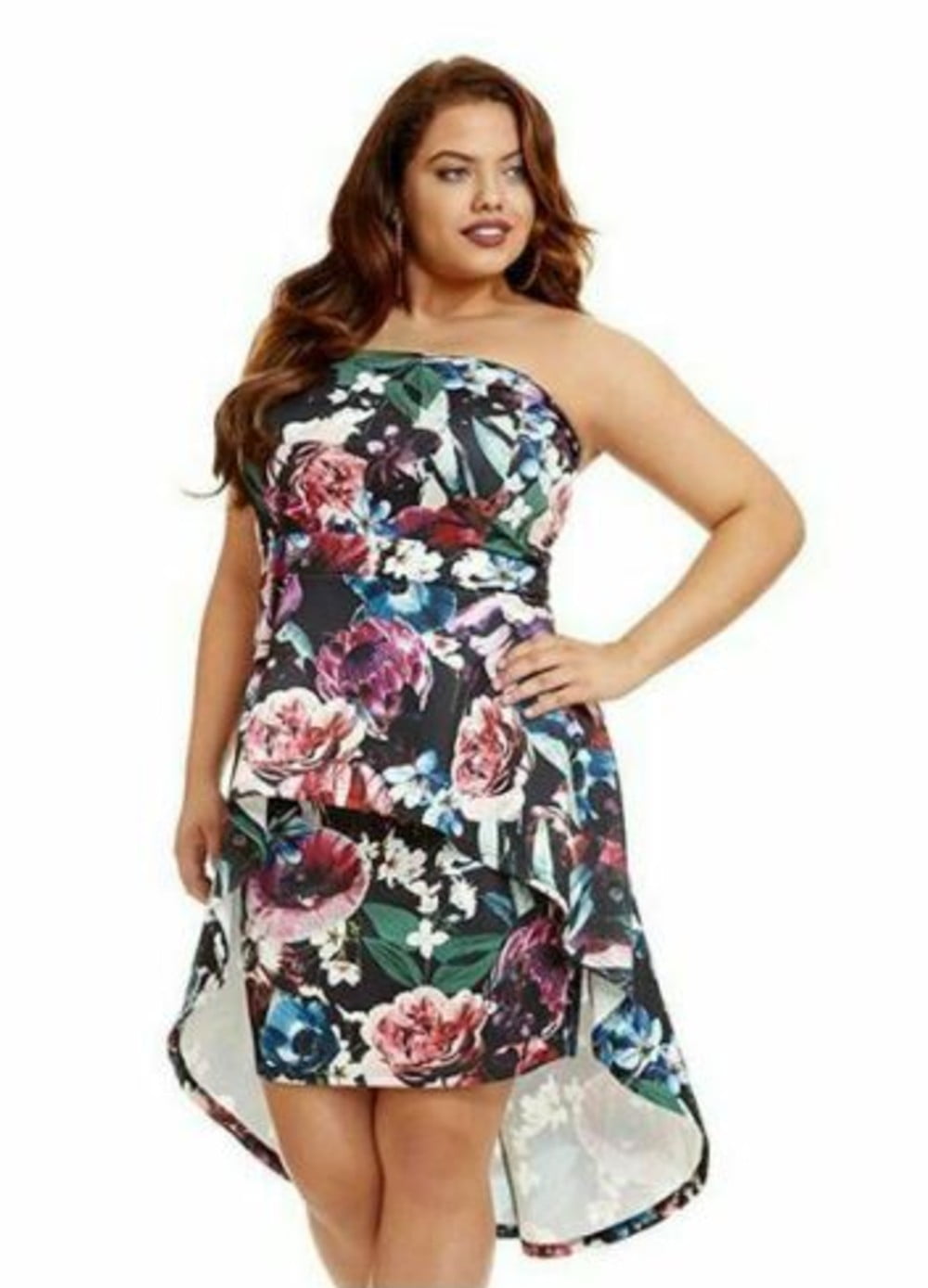 Fashion To Figure Women's Plus Size Avianna Floral Strapless Dress, Size 1X