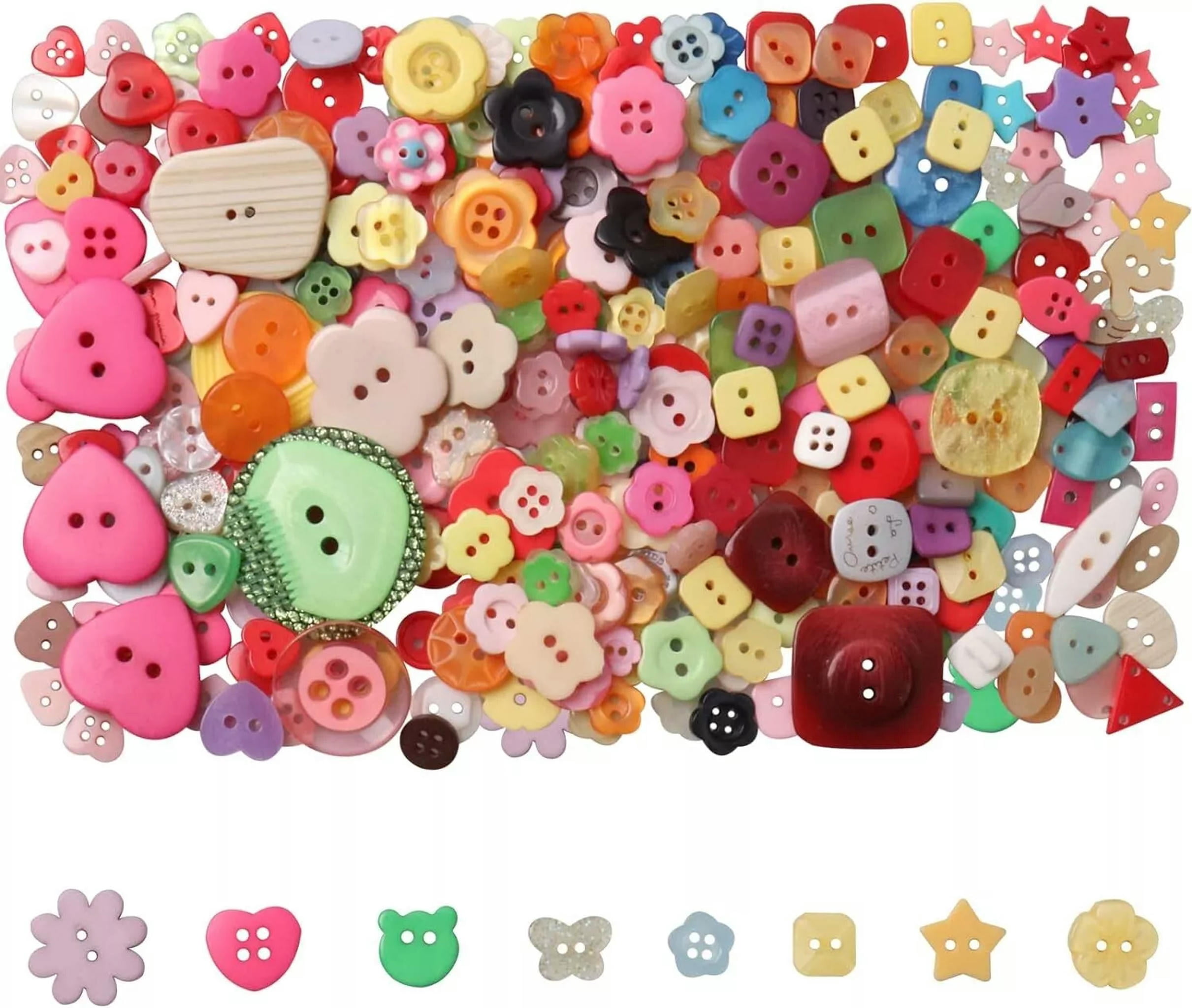 U8MO Resin Buttons Colorful Rainbows Jewelry Making Sewing Supplies Assorted Lot 350