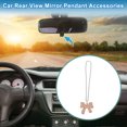 thumbnail image 2 of 1 Pcs Rhinestones Bow inlaid with Rhinestones Car Rear View Mirror Pendant Accessories Car Hanging Ornament Champagne, 2 of 6