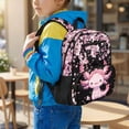 thumbnail image 3 of Jeiento Axolotl Toddler Backpack for Girls 3-5, 13.5 Inch Preschool School Bag, Cherry Blossom Lightweight Kids Bookbag with 2 Front Pockets & Mesh Side Pockets, 3 of 7