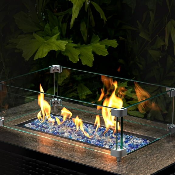 20 lbs Fire Pit Glass for Propane Fire Pit, 3/4 Inch Fire Glass Beads for Fireplace Fire Pit Table, Glass Rocks for Landscaping- Mixed Colors