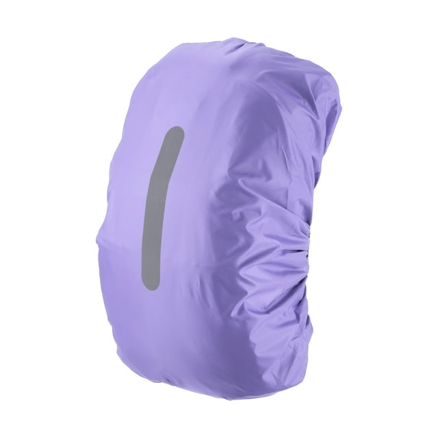 Unique Bargains 30-40L Waterproof Backpack Rain Cover with Vertical Reflective Strap, S, Purple