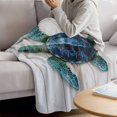 thumbnail image 3 of Sea Turtle Blanket Soft Cozy Warm Throw Blanket for Couch, Plush Fuzzy Flannel Fleece Blankets for Sofa, Coastal Summer Beach Vintage Wooden Bed Blankets Lightweight Gifts for Women, 40"x50", 3 of 9