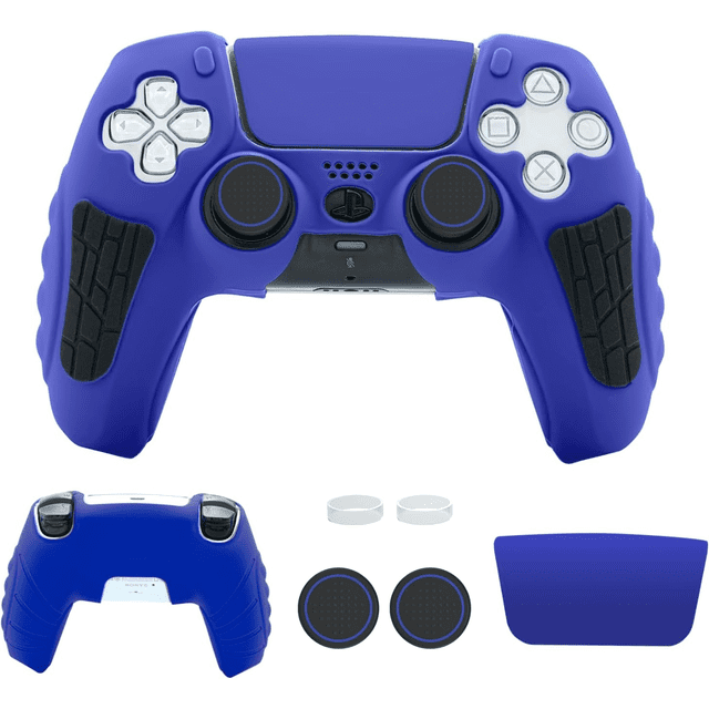 Cover Case For PlayStation 5 Controller, Anti-Slip Silicone Cover Skin Compatible With PS5 Dual Sense Controller With Thumb Grip Caps, Joystick Protectors And Cover Wrap Sticker