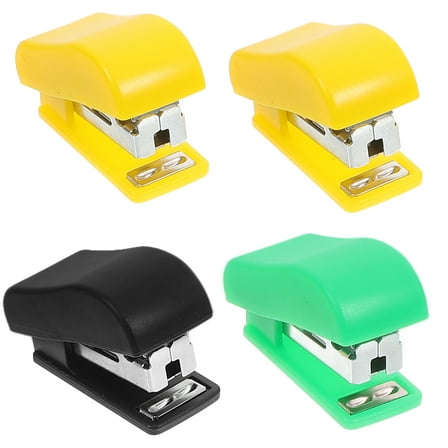 Mixtlocalior 4pcs Cartoon Mini Desktop Stapler Hand Stapler Office Home Stapler (Random Color)