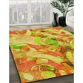 thumbnail image 2 of Ahgly Company Indoor Round Patterned Neon Orange Area Rugs, 8' Round, 2 of 6
