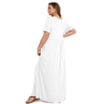 thumbnail image 3 of Asklazy Women's Short Sleeve Loose Plain Maxi Dresses Casual Long Dresses with Pockets,US Size,White,4XL, 3 of 10