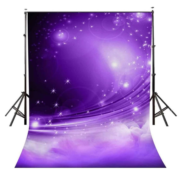 BSDHOME Polyester 5x7ft Night View Background Shining Stars Backdrop Ultra Violet Color Sky Backdrop