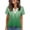 #0391-Green, variant on Uootdi Women's Tees Round Neck Short Sleeve Lace Up Gradient Print Tops Casual Street Style Soft Stretchy Relaxed Fit Tees Gift
