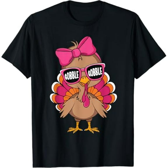 Gobble Turkey Day Happy Thanksgiving Kids Girls C216 Unisex T-Shirt up to size 5XL
