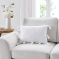 thumbnail image 2 of My Texas House 14" x 20" Samantha White Chenille Tassel Decorative Pillow, 2 of 5
