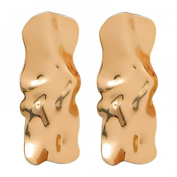 DESIGNICE Statement Earrings for Women,Metal Plated Lava Folds Gold Earrings for Women,Statement Earrings Birthday Jewelry Gift for Her,Style1