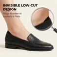thumbnail image 5 of 10 Pairs Black Women No Show Socks, Non‑Slip Nylon Invisible Liner Socks, Thin Hidden Low Cut Boat Socks for Flats Casual Shoes, 5 of 8