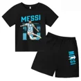 thumbnail image 4 of Camiseta con estampado de Messi de verano para niños y adolescentes, ropa de verano para niños y niñas, camiseta y pantalones cortos, conjunto de 2 piezas, traje deportivo de manga corta, 4 of 5