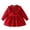 Red, variant on Kids Girls Confetti Birthday Dress Korean Version Of Fashion V Shaped Wooden Ear Edge Girls Dress Foreign Trade