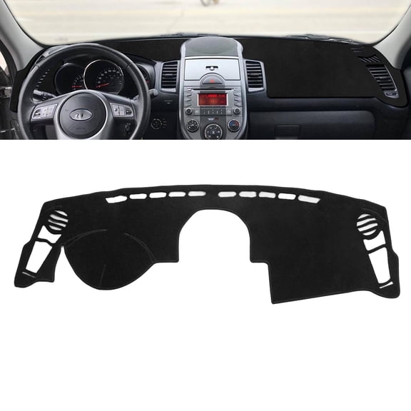 Xotic Tech Center Console Dashboard Mat Pre-Cut Non-Slip Sunshield Sun Glare Protector Dash Carpet Pad Black Cover Compatible with Kia Soul 2010-2013