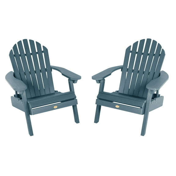 Highwood 2-pc Hamilton Adirondack Set - Folding and Reclining, Outdoor, Eco-friendly, Synthetic Wood