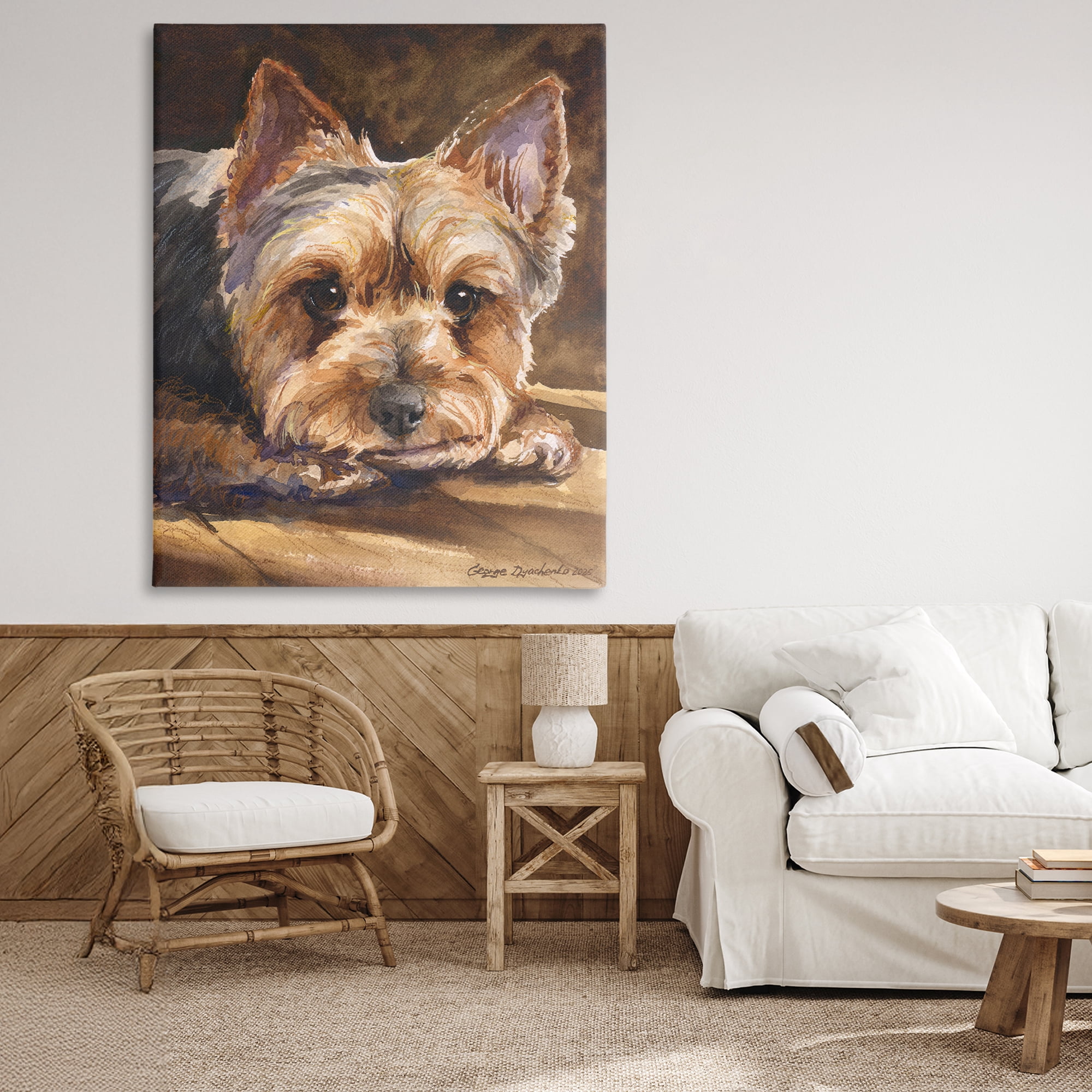 Stupell Industries Yorkshire Terrier Portrait Canvas Wall Art, design by George Dyachenko