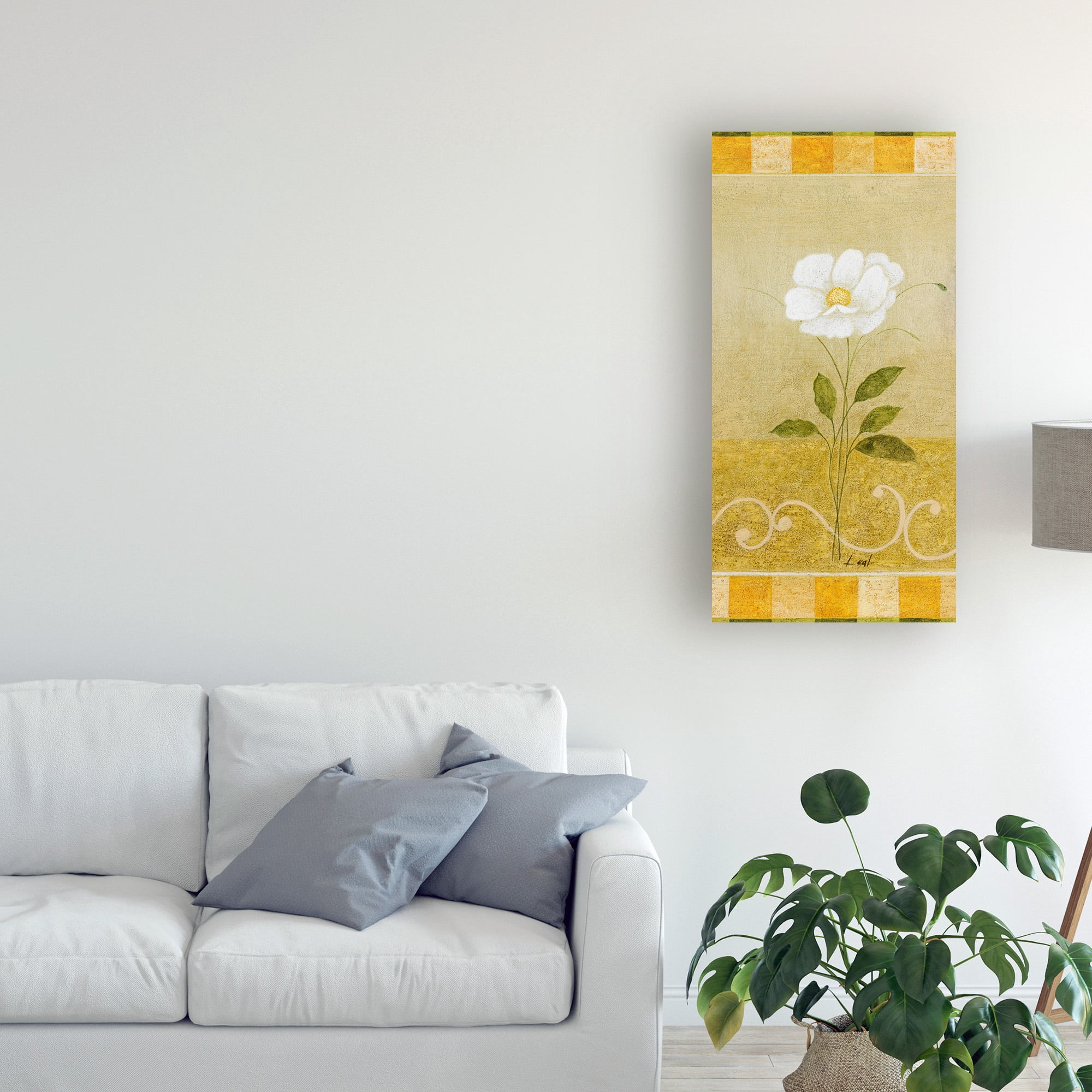 Trademark Fine Art 'White Floral Yellow 3' Canvas Art by Pablo Esteban