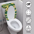 thumbnail image 3 of HELLHERO Bow Snowflake Polyester Fabric Toilet Lid Covers for Bathroom Supplies, Universal Dustproof Washable, Stays in Place, 17x21 Inches, 3 of 5