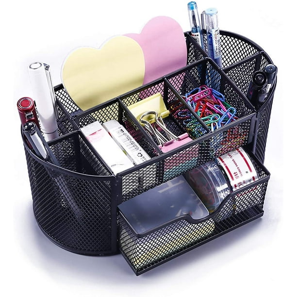 Metal Mesh Desk Supply Caddy Desktop Office Supplies Organizer Supply