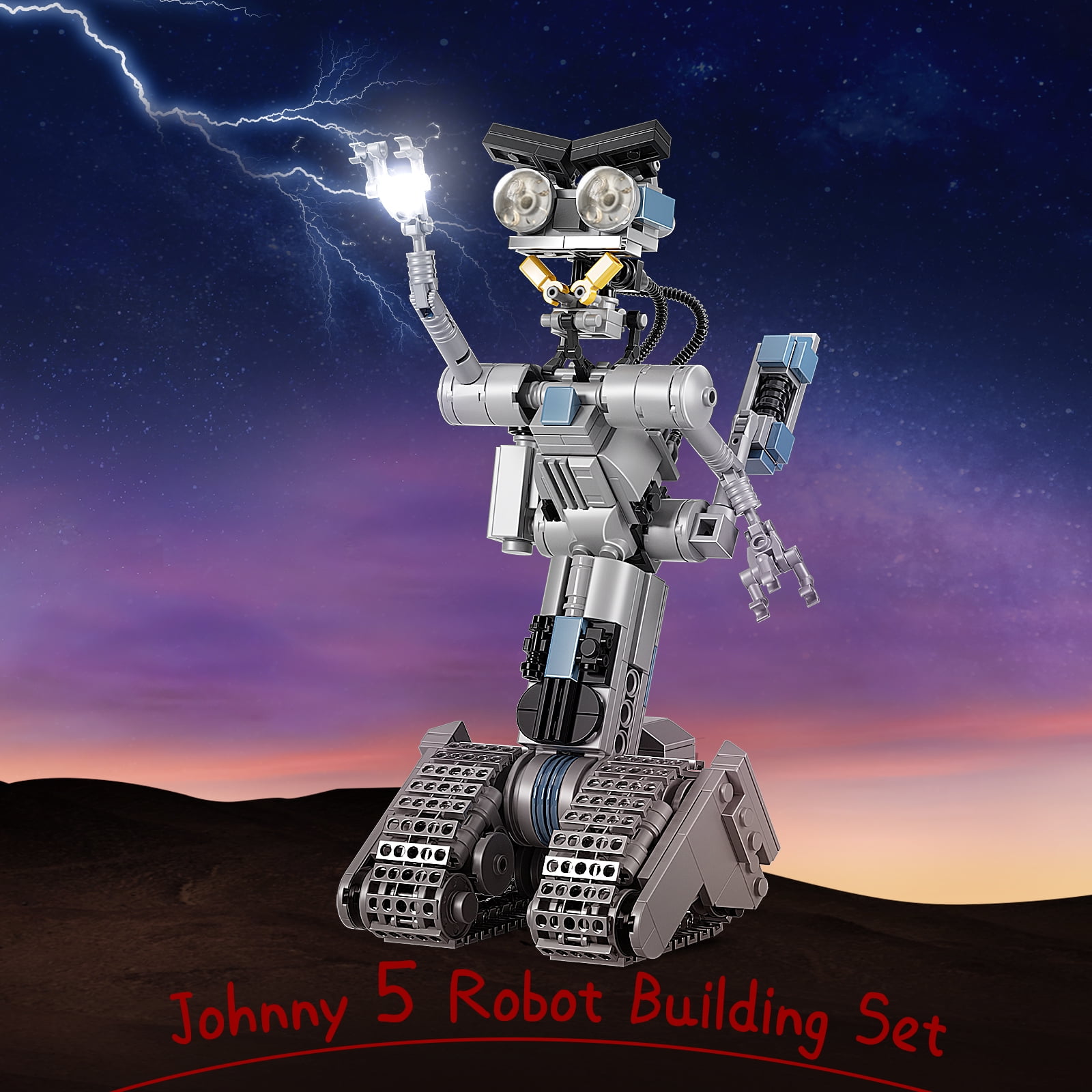 Johnny 5 Robot Building Block Set, Johnny Five Robot Model Toys, Compatible for Lego, Stem Educational Gift Set for Age 6 7 8 9 10 11 12+ Boys Girls(387 Pcs)