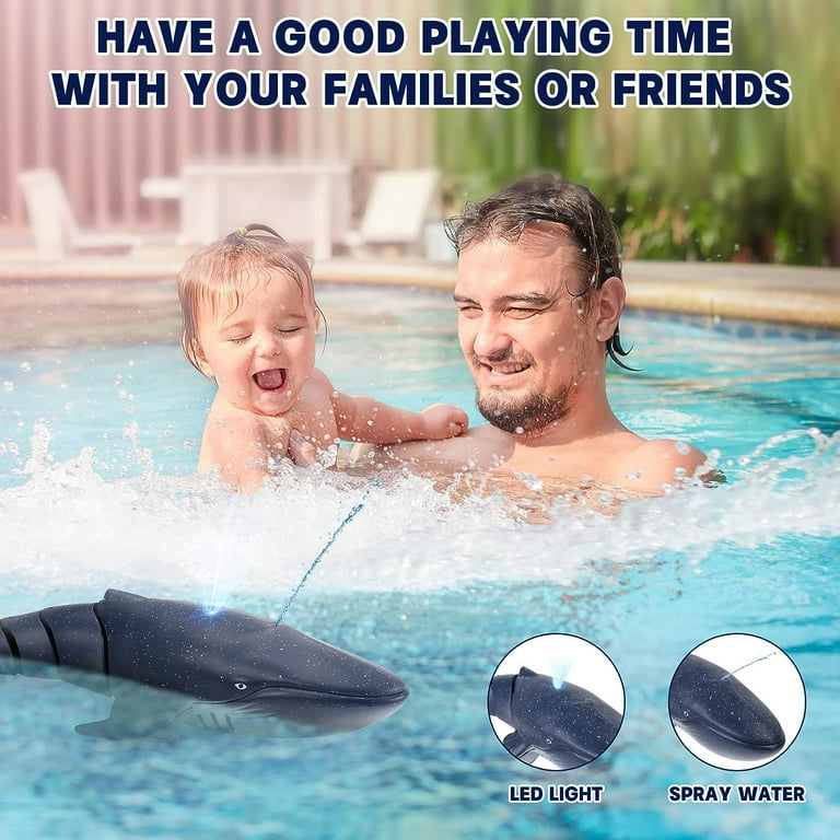HEJULIK Pool Toys Remote Control Whale Shark Toys Outdoor RC Boat