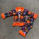 thumbnail image 1 of Conjunto de pijama de Halloween para niños y niñas, tela de seda de leche, calabaza amarilla + pantalones de manga larga con diseño de Castillo, conjuntos de pijama para 2 hermanos, 1 of 4